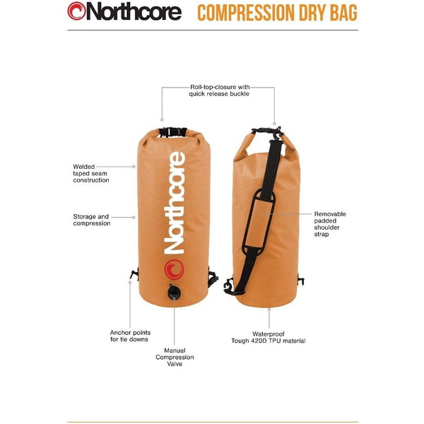 2026 Northcore 30L Compression Bag NOCO133BB - Orange